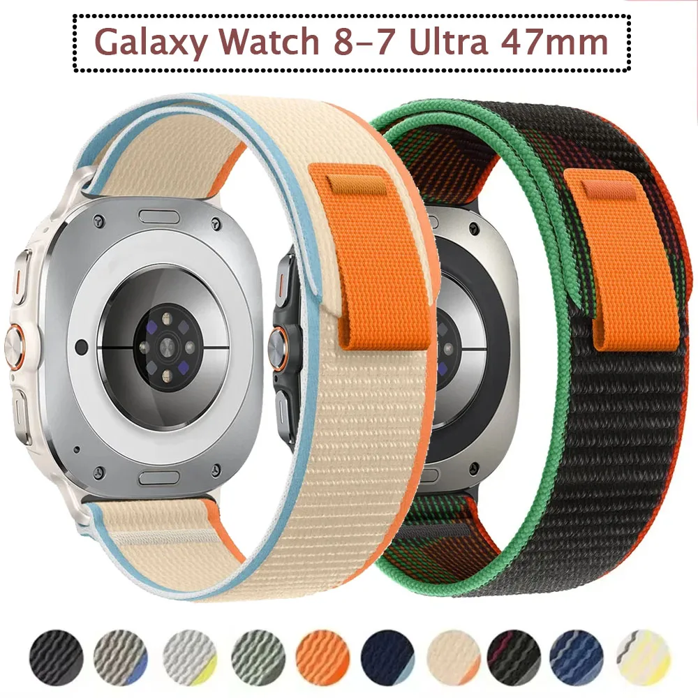 Trail Loop Nylonarmband für Samsung Galaxy Watch Ultra 2025, 47 mm, offizielles Armband ohne Lücken für Samsung Watch 8–7 Ultra 47 mm Gürtel