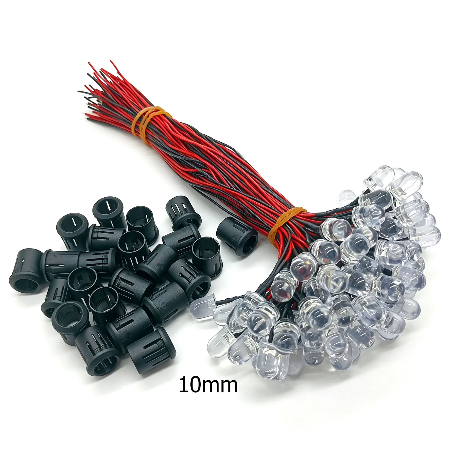 50 pieces/batch DC12V 20cm circular pre wired clear water LED bulbs pre wired light-emitting diodes/red/warm white/white/R