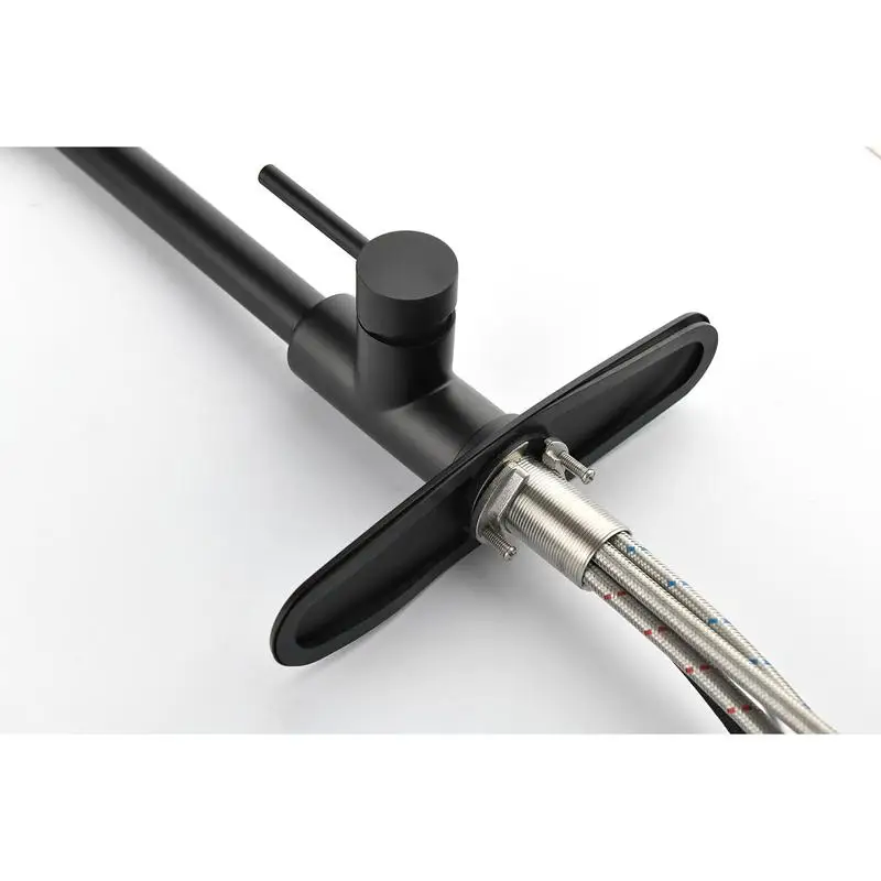 صنبور مطبخ قابل للسحب للأسفل مع رذاذ، تدفق مياه قابل للتعديل، تصميم حديث، سهل التركيب، لمسة نهائية من الفولاذ المقاوم للصدأ، مقبض واحد، #6