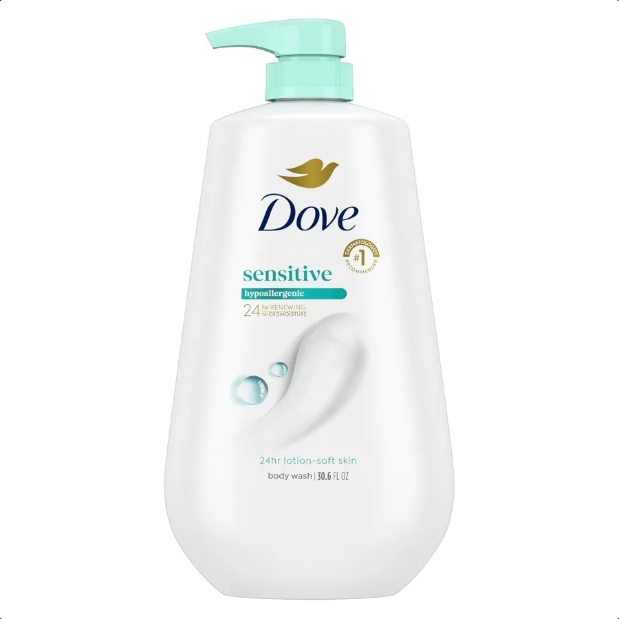 

Dove Body Wash with Pump Sensitive Skin For 24hr LotionSoft Skin Moisturizing Skin Cleanser Gentle Hypoallergenic Formula with