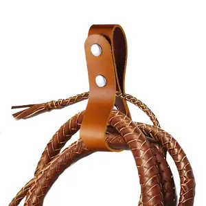 Fouet Taureau En Cuir Marron – 6 Pieds – Accessoire Western Ou Dressage