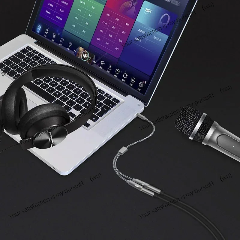 Headset Splitter 3.5mm Audio Stereo 4 Pole Jack Y Cable for PS4, pc Gaming Headset, Xbox One