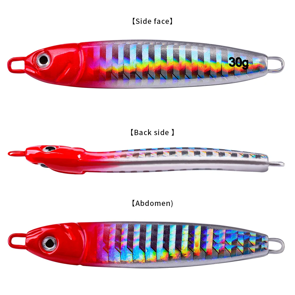 PROBEROS 5pcs Jigger Sea Fishing Metal Jigger Spoon 55/62/70mm 3D Bait Lead Fish Sea Bass Jigger Fishing Gear Accessories