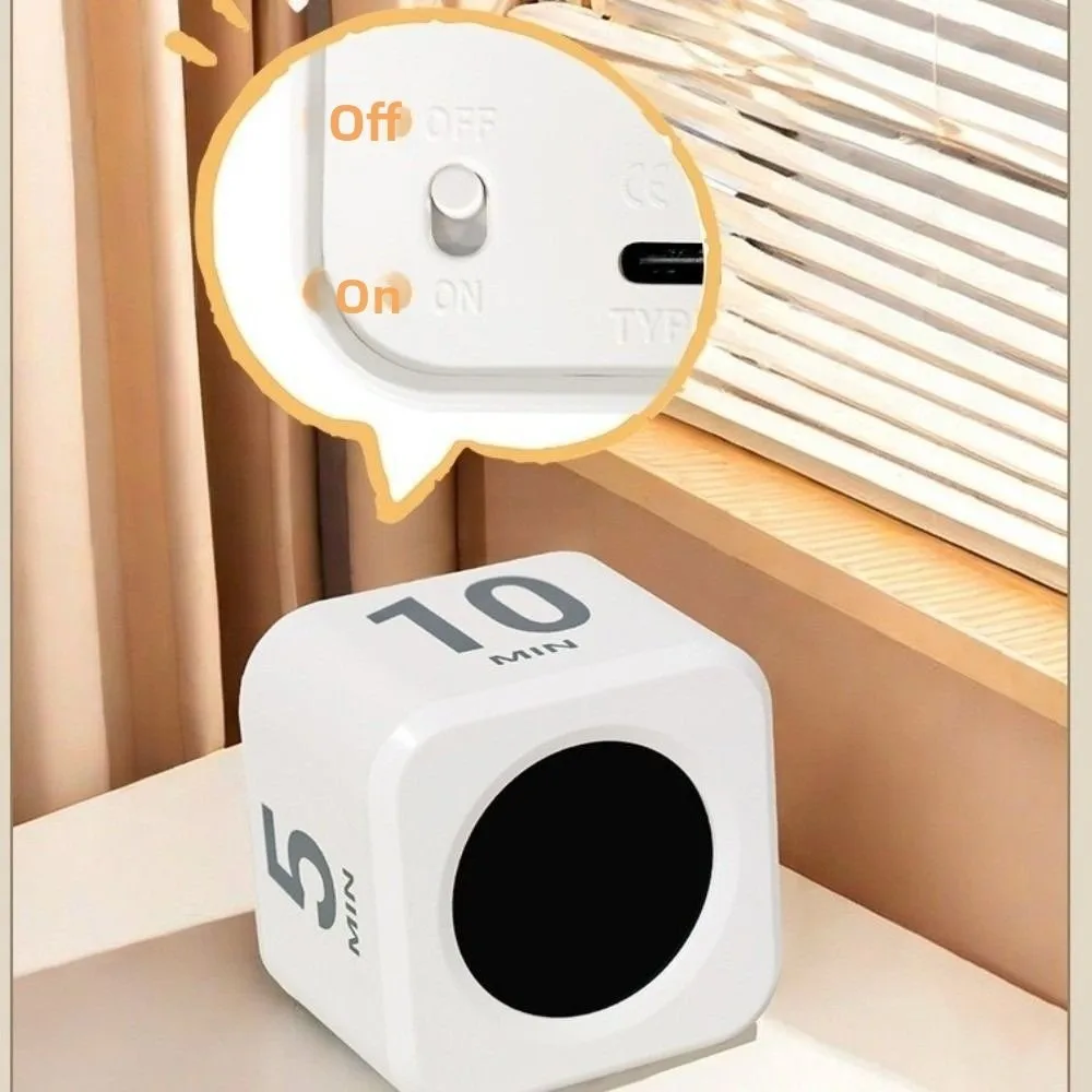 4 Preset Time Visual Flip Timer Gravity Sensor Cube Shape Productivity Cube Timer LED Display Countdown Function Countdown Timer