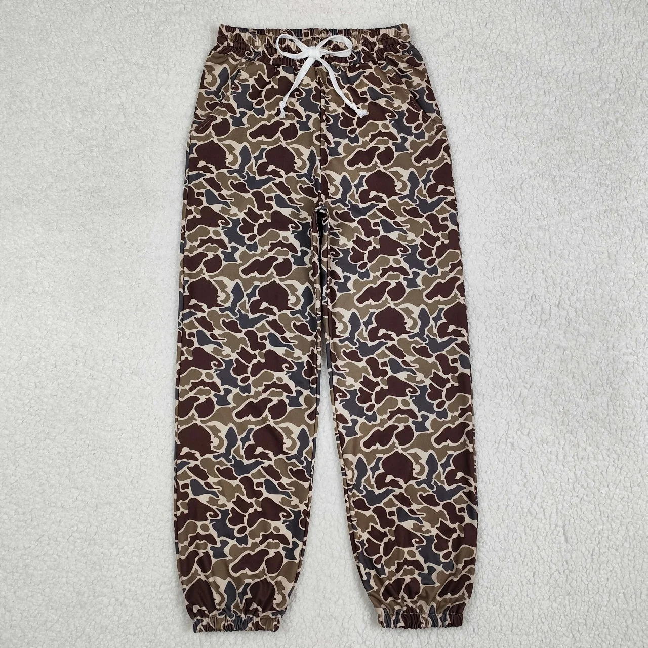 

Wholesale Adult Women Active Wear Sportswear Pockets Bell Bottom Pants Adjustable Comfortable Camo Trousers Woman Clothing