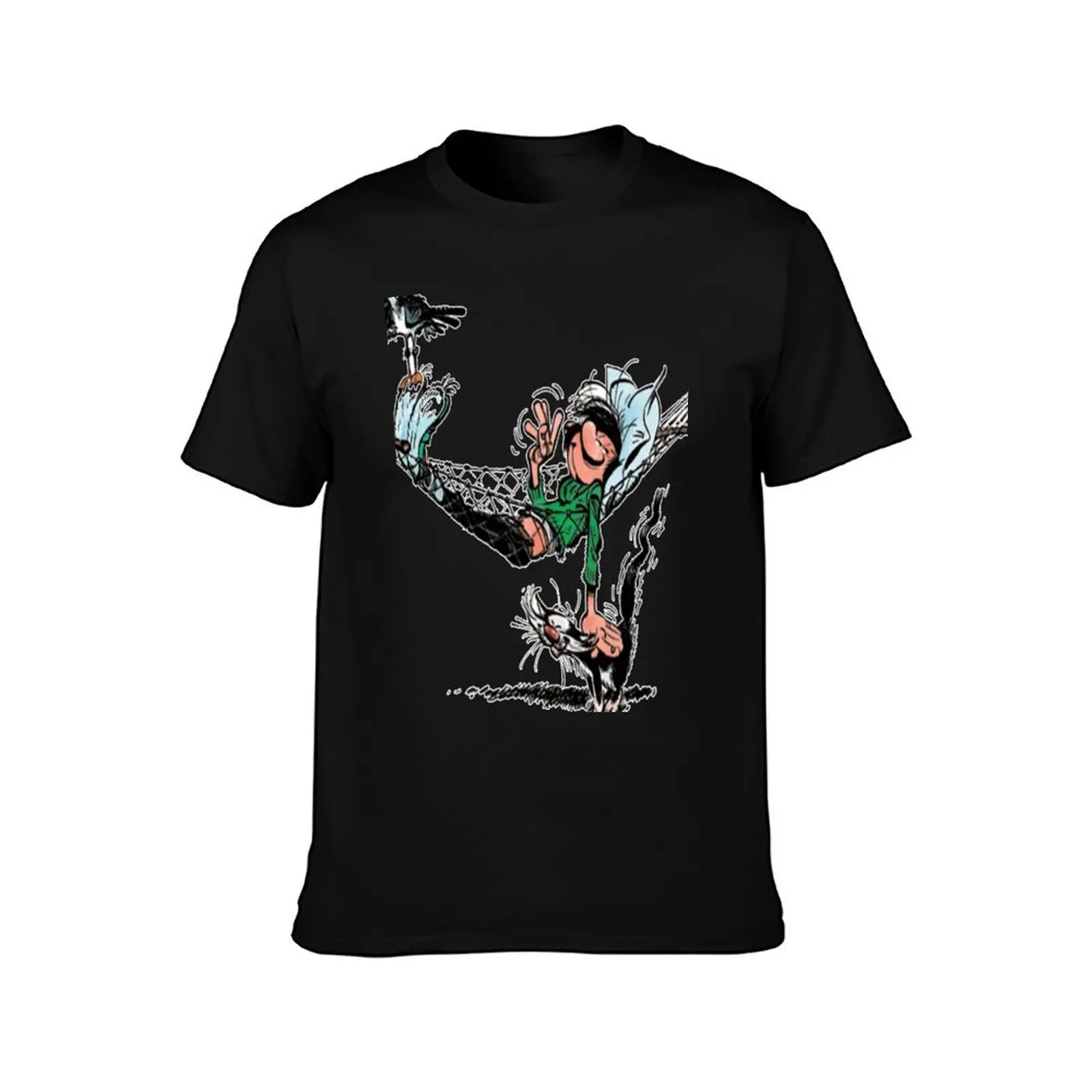 Gaston Lagaffe T-Shirt Summer Casual Cotton Tee Oversized Streetwear Tops Vintage Graphic Print Loose Fit Short Sleeve