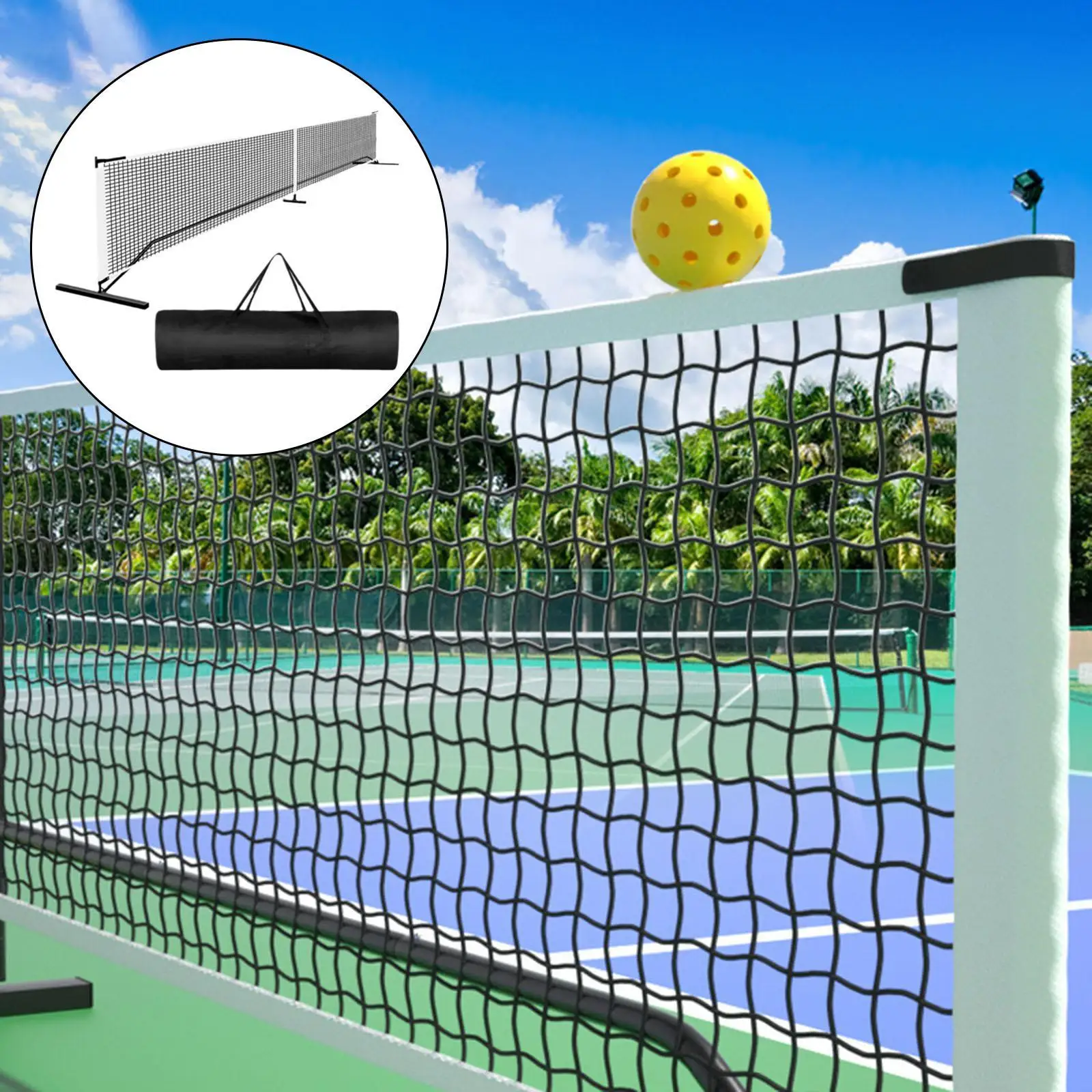 

Portable Pickleball Badminton Net 22 Feet Detachable Sports Net Pickle Ball Game Net for Party Game Backyard Tennis Training