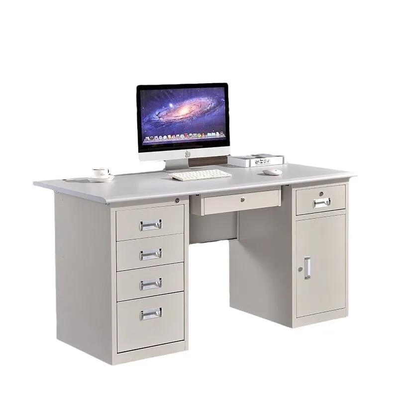 

Steel Desk Office Computer Desk Single Drawer Writing Desk Doctor Diagnosis Medical Workbench with Lock