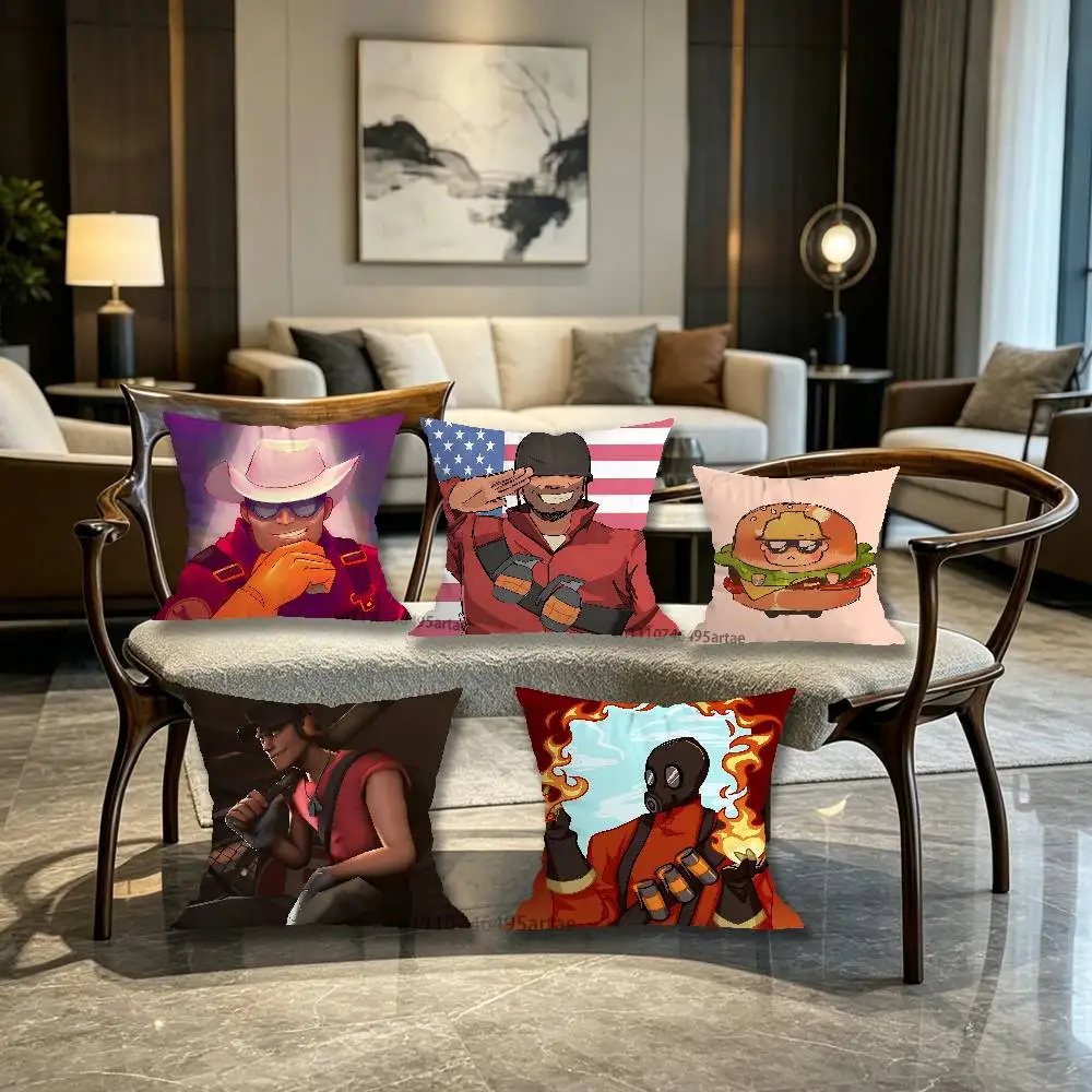Scout Pyro Soldier Team Fortress TF Pillow for Sofa Seat Chair Decorative/Modern Home Decor Print Throw Cushion