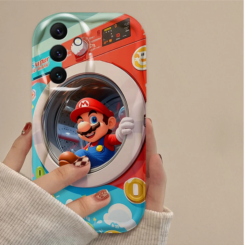 Super M-Marios Bros Phone Case For Samsung Galaxy A54 A34 A24 A14 A13 A53 A33 A73 A23 A52 A52S A32 A22 A12 A51 A71 4G Wavy Cover