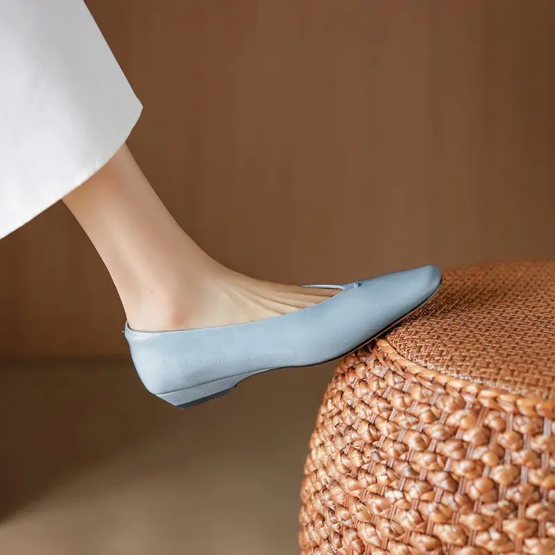 MORAZORA Fashion Genuine Leather Shoes Women Fashion Square Toe Low Heels Spring Summer Ladies Party Dress Shoes image 5