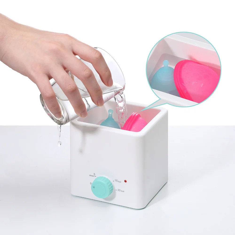 

New menstrual cup high temperature cooking sterilizer candy color cute egg cooker can be timed silicone product cleaner