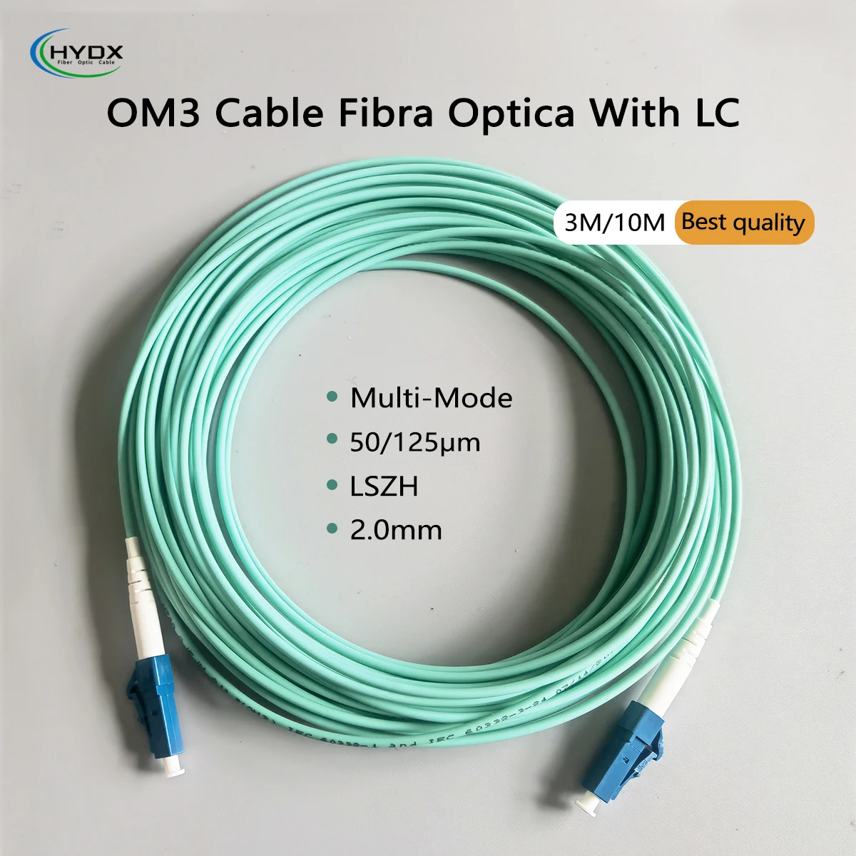 LC/UPC To LC/UPC Fiber Optic Internet Cable 3M/10M OM3 LSZH FTTH Multi-Mode Single Core Fiber Optics 2.0mm Extension Cord