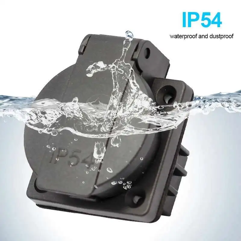 ドイツ IP54 防水カバー電源 Schuko ソケット アウトレット認証付き UPS 用レセプタクルにスナップ