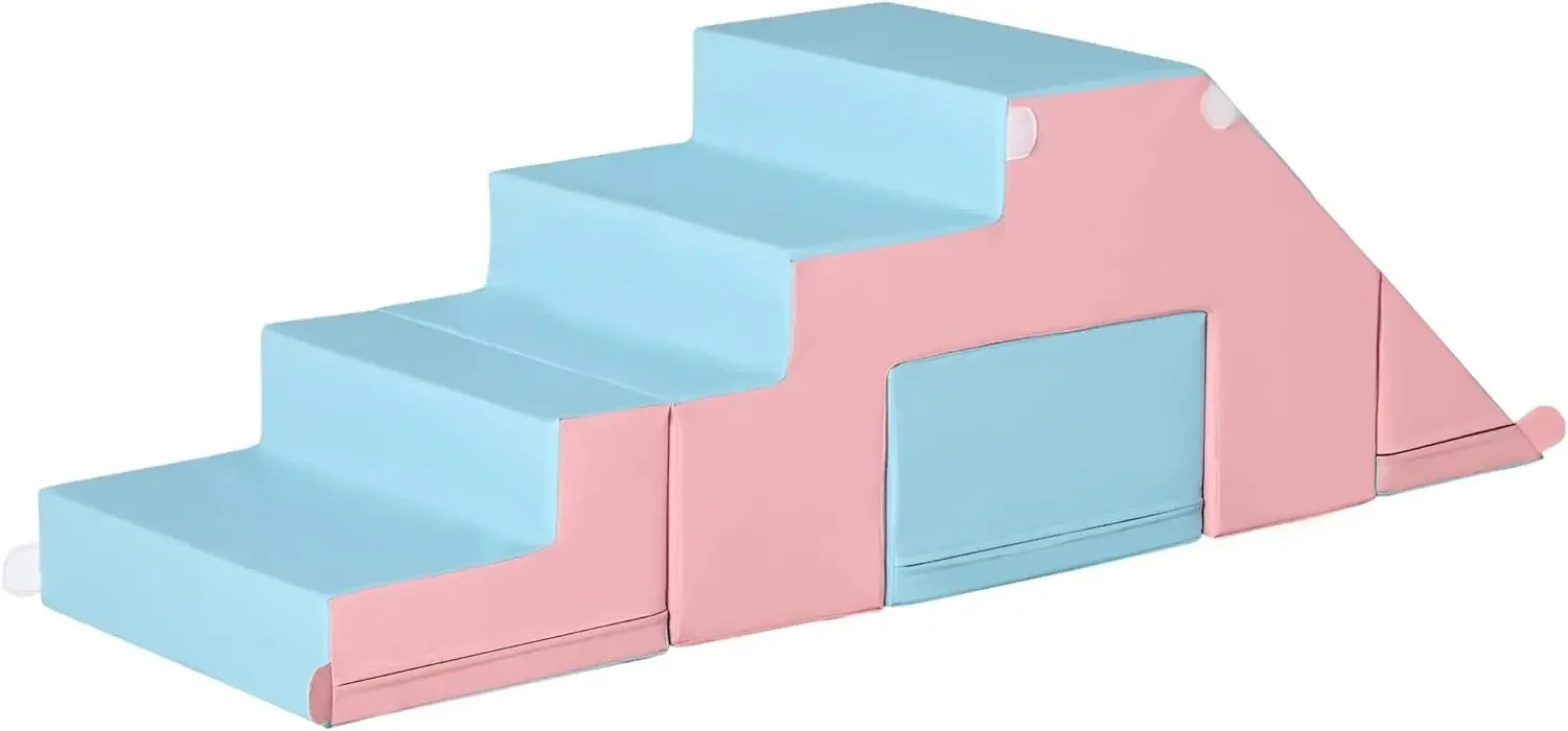 

Foam Play Set for Toddlers and Children, Easy-to-Clean 2 Piece Soft & Safe Kids Climbing Set for Crawling or Sliding, Multicolor
