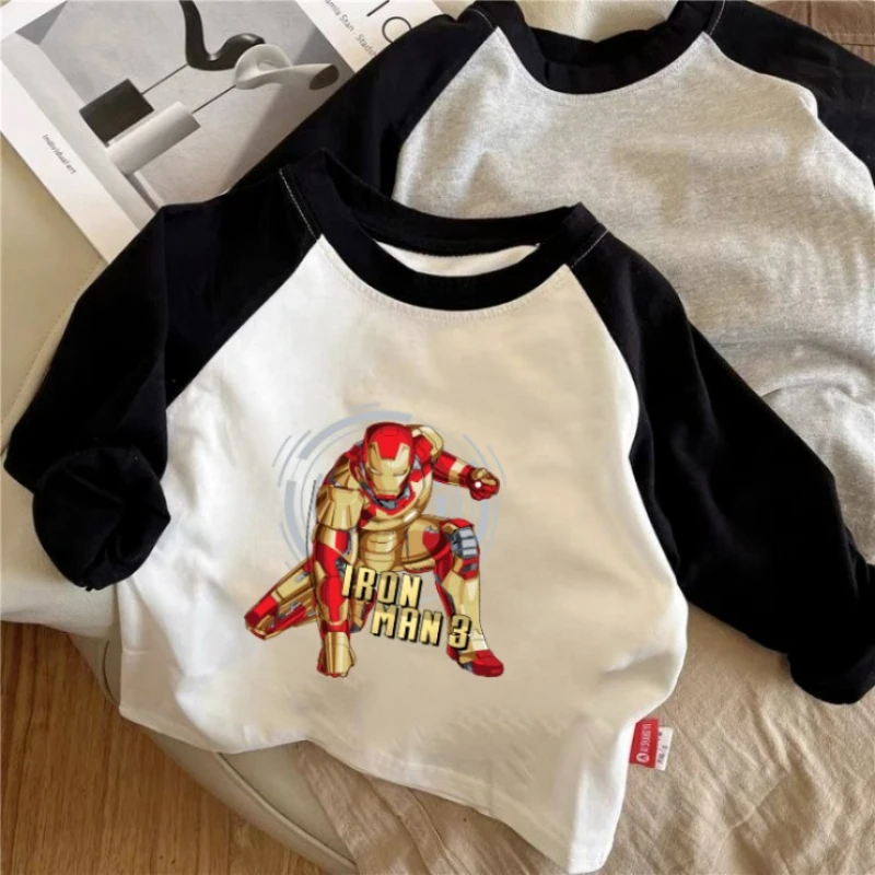 

2026 Iron Man Long Sleeve Tee for Boys, Summer Trendy Kids Casual Shirt Superhero Style New Arrival