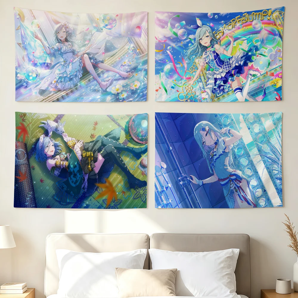 Virtual Idols H-Hinomori S-Shizuku Flag Wall Decorations Home Decor Suitable For Living Rooms Bedrooms Dormitories Parties