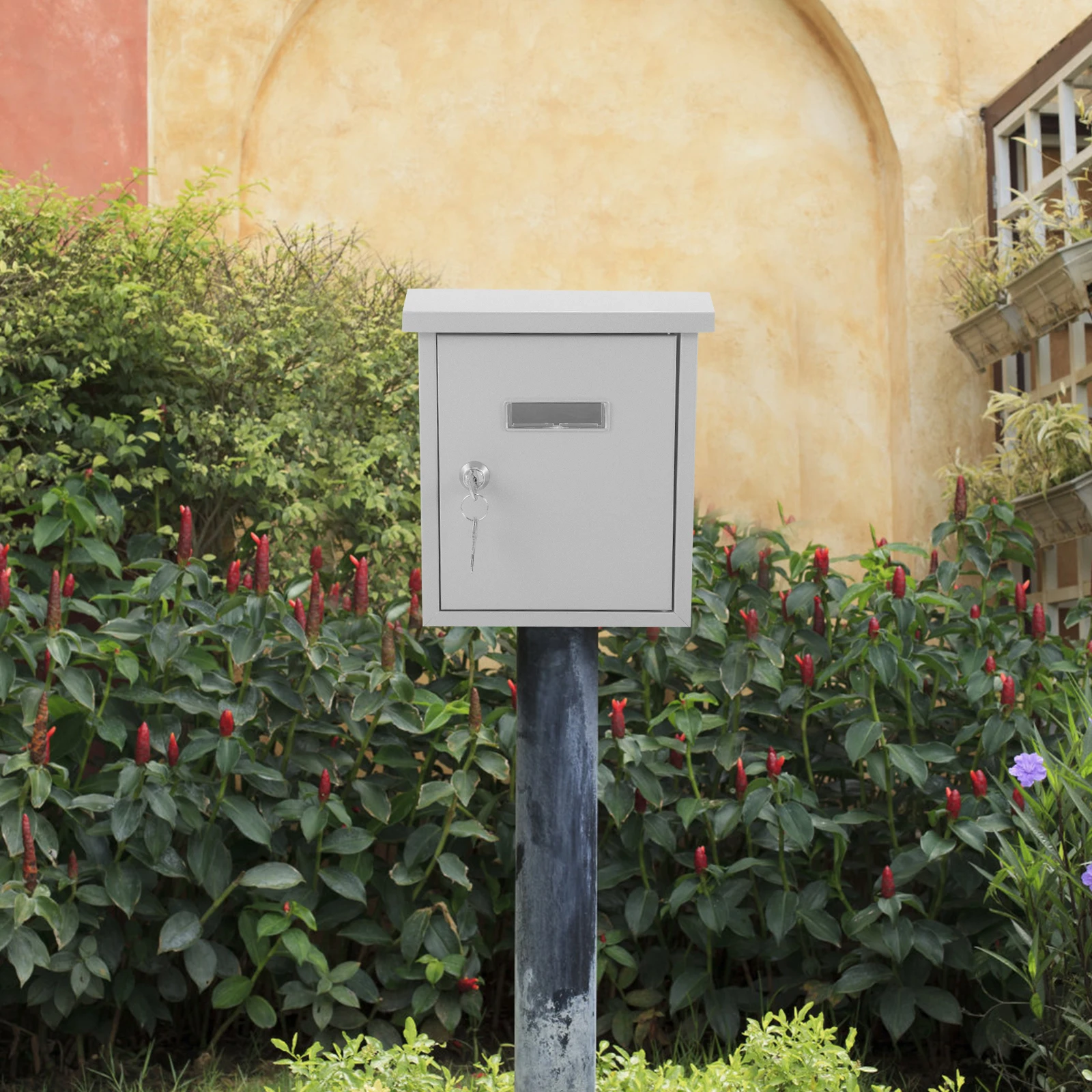 

Stainless Steel Wall Mounted Post European Metal Mailbox Vintage Letter for Outside Waterproof Retro External Post Box