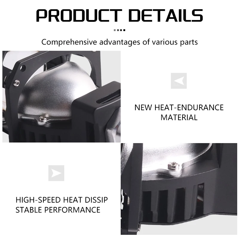 SANVI NEW Dual Chips 2.5 Inch S18 Bi LED Projector Lens with Auto Lamp H1 H4 H7 HB3 HB4 Hella G5 3R Headlight Car Accessory view 4