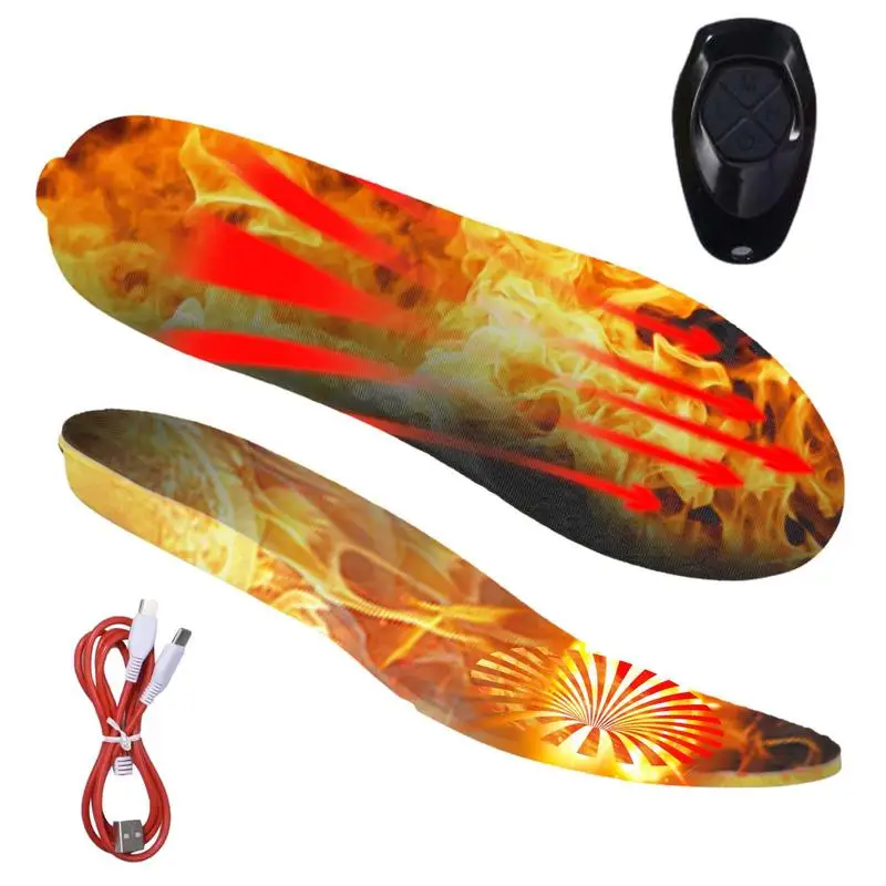 

Winter Heated Insoles 2000mAh Remote Control Electric Heating Insoles Rechargeable Foot Warmer Warm Feet Treasure For Camping