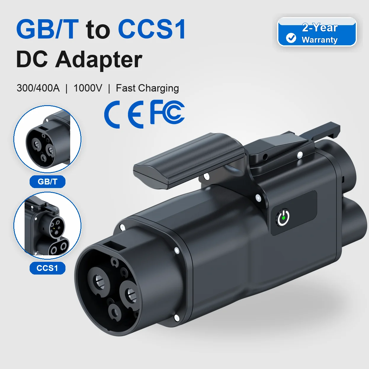 GBT To CCS1 DC Adapter 300KW 400KW IP65 IP67 DC Fast Charger Connector In-Stock EV Charging Converter Car Charger Adapter