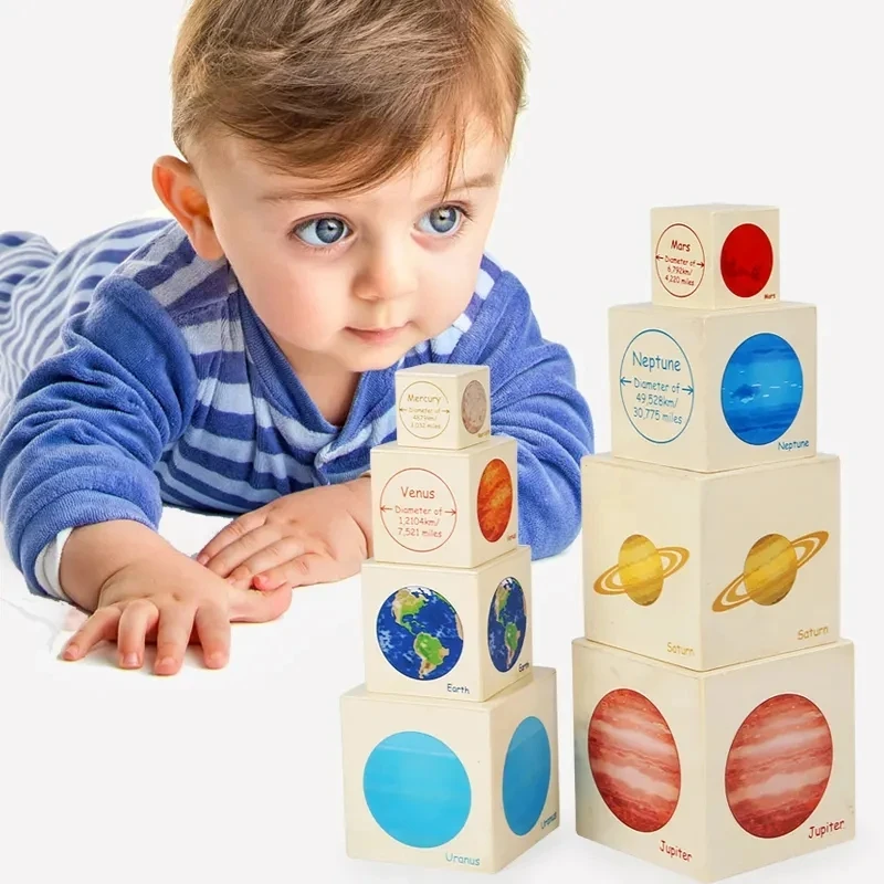 Boîtes empilables en bois pour tout-petits, jouets de nidification et de tri des nombres, blocs de normalisation, jeux d'équilibre, jouets préscolaires Montessori, 2 ans, 3 ans, 4 ans