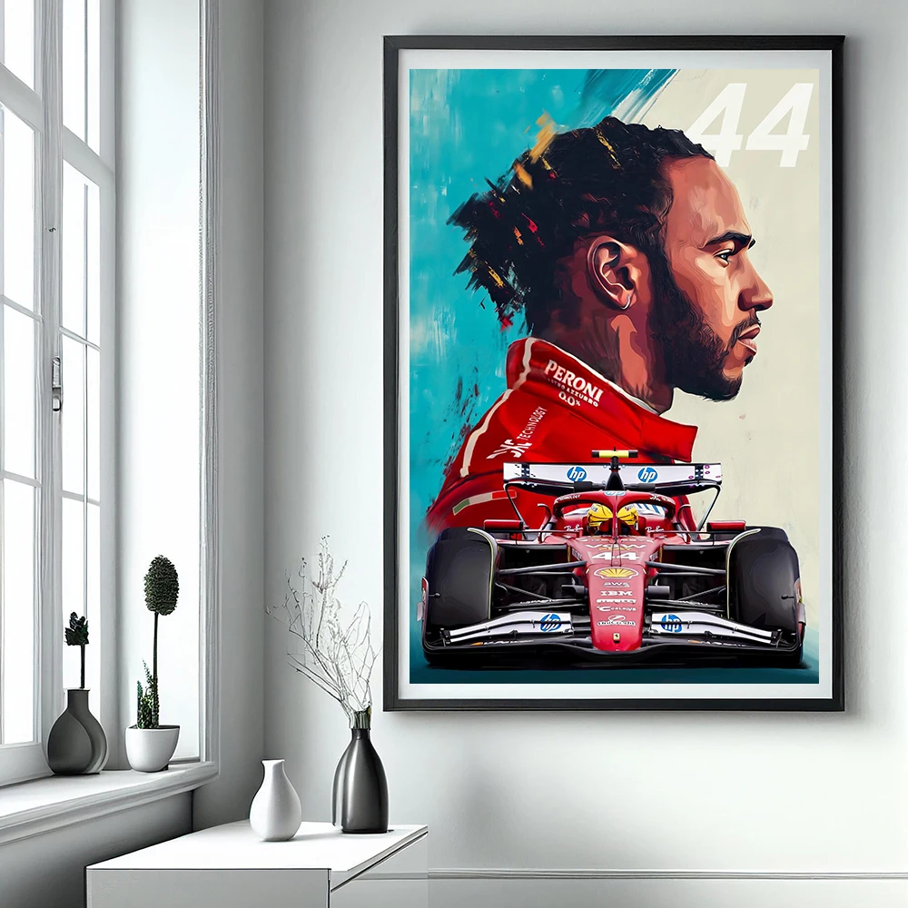 2025 Season Formula Grand Prix Hamilton Portrait Poster Racing Graffiti Canvas Painting Supercar Wall Art Club Room Home Decor - Detail 1