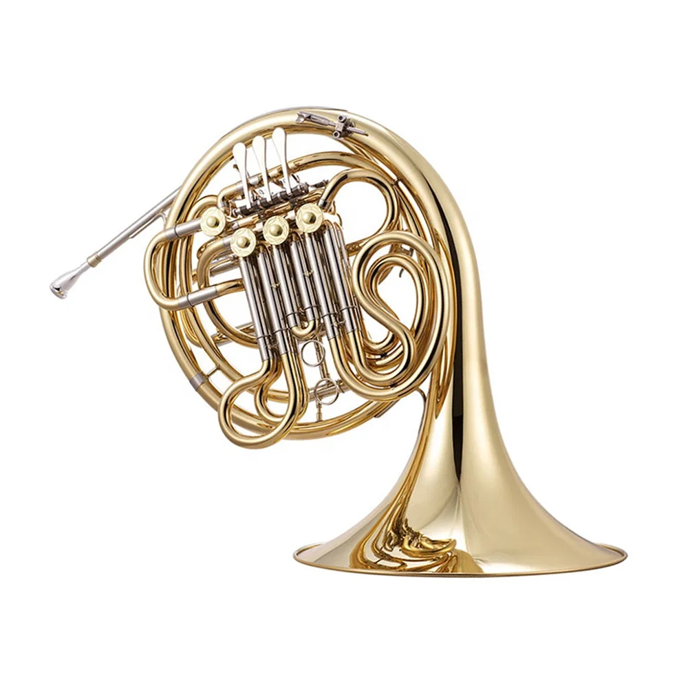 

2025 Factory OEM Cheap Bb/F 4 Keys Double Gold French Horn JYFH940