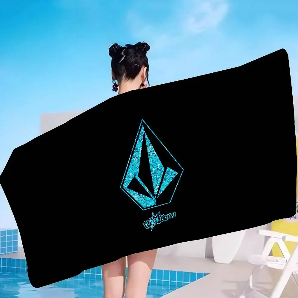 V-Volcoms LOGO Microfiber Printed Beach Towel Mountain Climbing Yoga Beach Swimming Running Absorbent Soft Towel