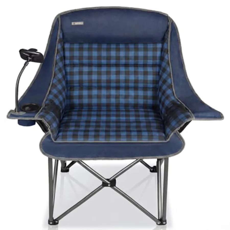 

Oversized Camping Chairs for Adults Heavy Duty Extra Large Lawn Chair, Folding Comfy Padded Camp Chair for Outdoor Sports, Gard