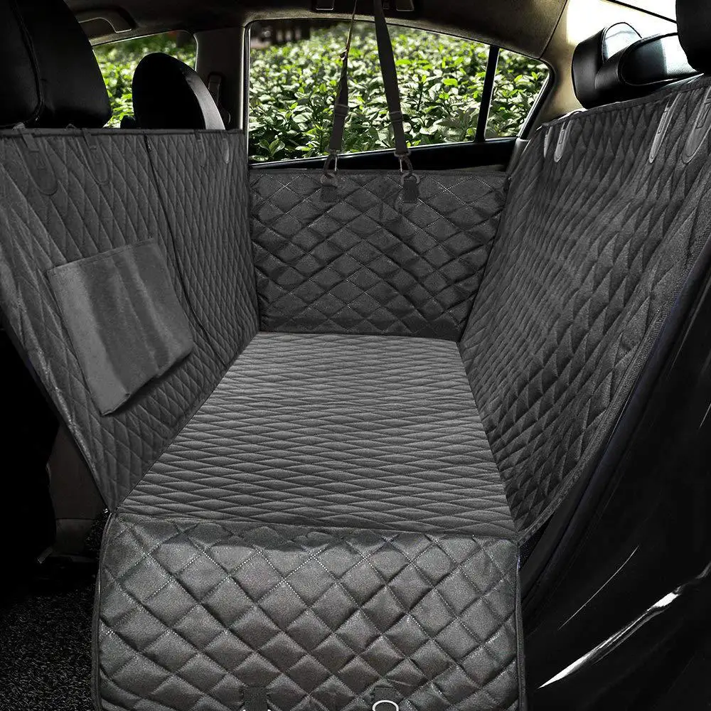 Dog Car Seat Cover Durable Pet Carrier Hammock Cushion Safety Protector Car Rear Back Seat Mat With Zipper And Pocket For Travel