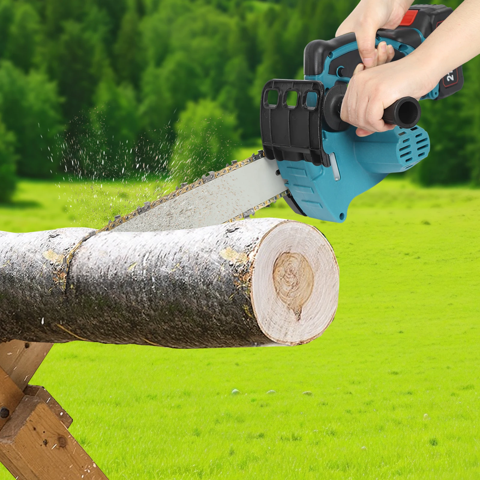 Minisierra eléctrica de 8/10/12 pulgadas con motosierra de poda manual de repuesto, herramienta de corte de sierra eléctrica para carpintería, Motor sin escobillas