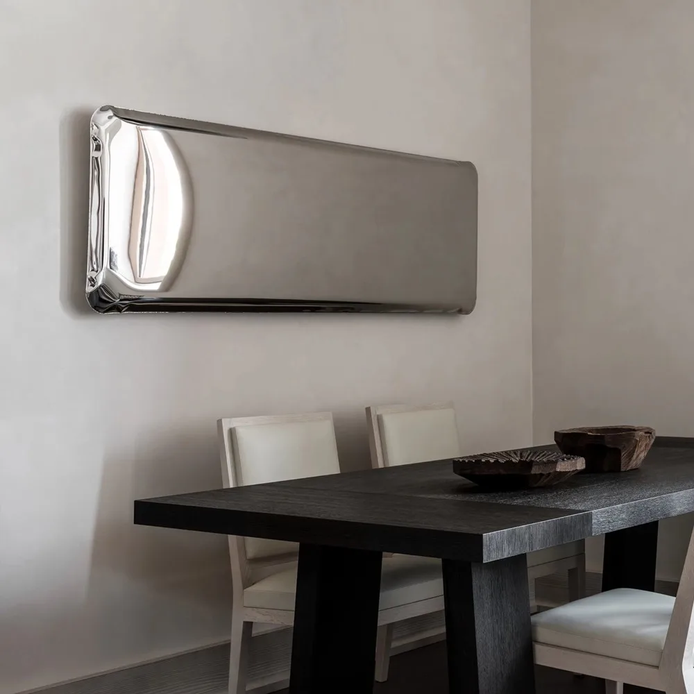 

Decorative Rectangle Stainless Steel Wall Hanging Floor Standing Full Length Mirror Abstract 3D Wall Art Other Home Decorations