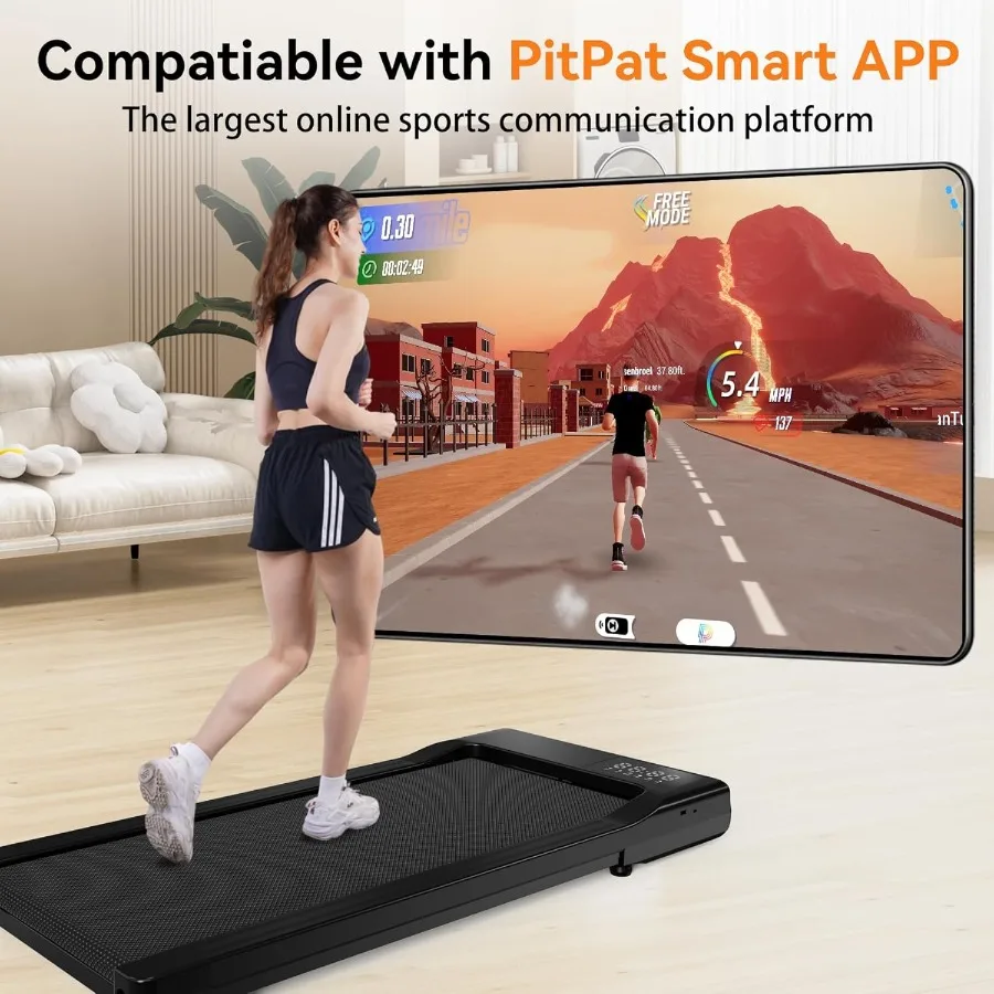 وسادة المشي المحدثة من DeerRun 2025 - جهاز مشي ذكي قابل للسباق تحت المكتب مع برنامج المكافآت والإعداد السريع 2.5 حصان / جهاز التحكم عن بعد
