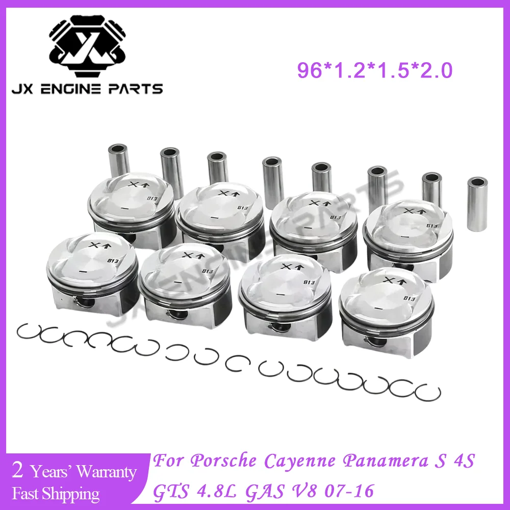Juego de pistones y anillos de pistón de motor M48 para Porsche 4,8 Cayenne Panamera 07-19 S GTS Turbo S 4.8L 4.8T 970 9PA M48.01 M48.02 MCF.TB