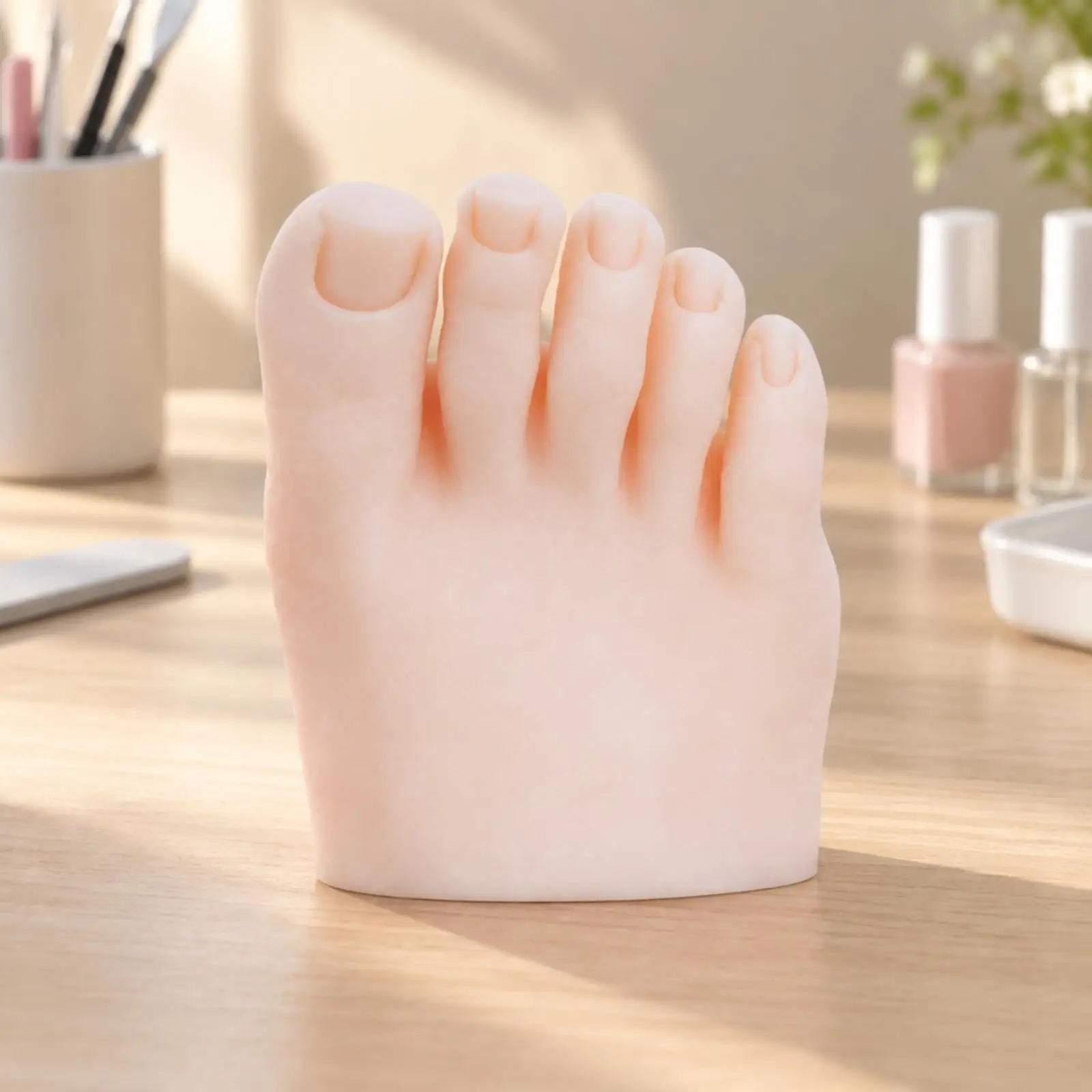 Human-like Silicone Pedicure Practice Foot for Nail Polish Work and Manicure Skill Development