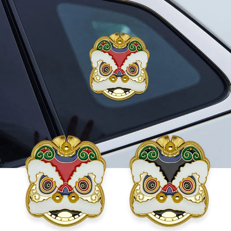 

3D Three-dimensional Metal Decorative Sticker National Tide Lion Car Sticker Chinese Style Lion Car Sticker Body Decoration Scra