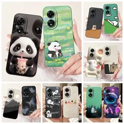 For OPPO A78 Case CPH2565 Cover Cute Panda Camera Protection Soft Silicone TPU Square Lens Fundas For OPPO A59 OPPOA78 5G Bumper