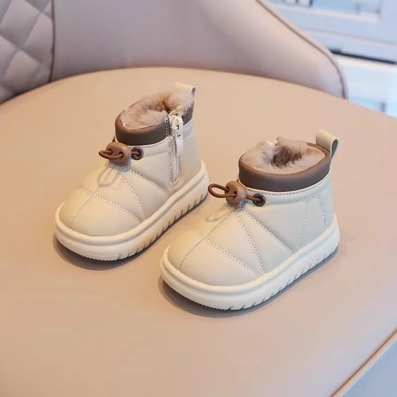 

Winter Baby Fleece Lined Snow Boots Warm Thickened Short Boots for Boys Girls Toddlers Soft Soled Infant First Walking Shoes​