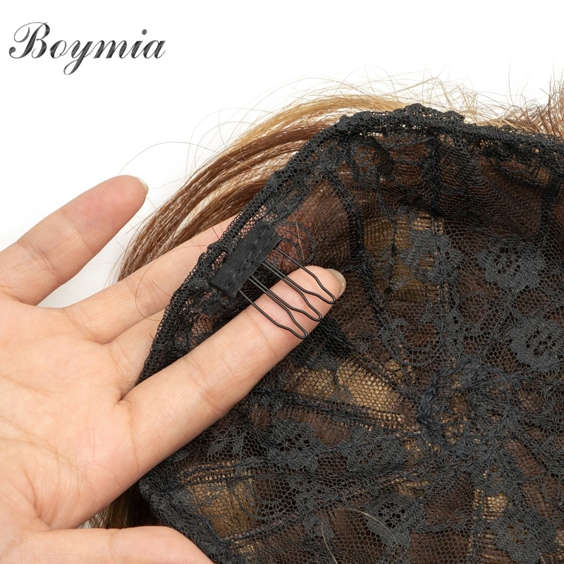 Boymia Rechte Trekkoord Paardenstaart Human Hair Extensions 6 Inch Updo Hair Buns Chignon Natuurlijk Menselijk Haar Voor Zwarte Vrouwen