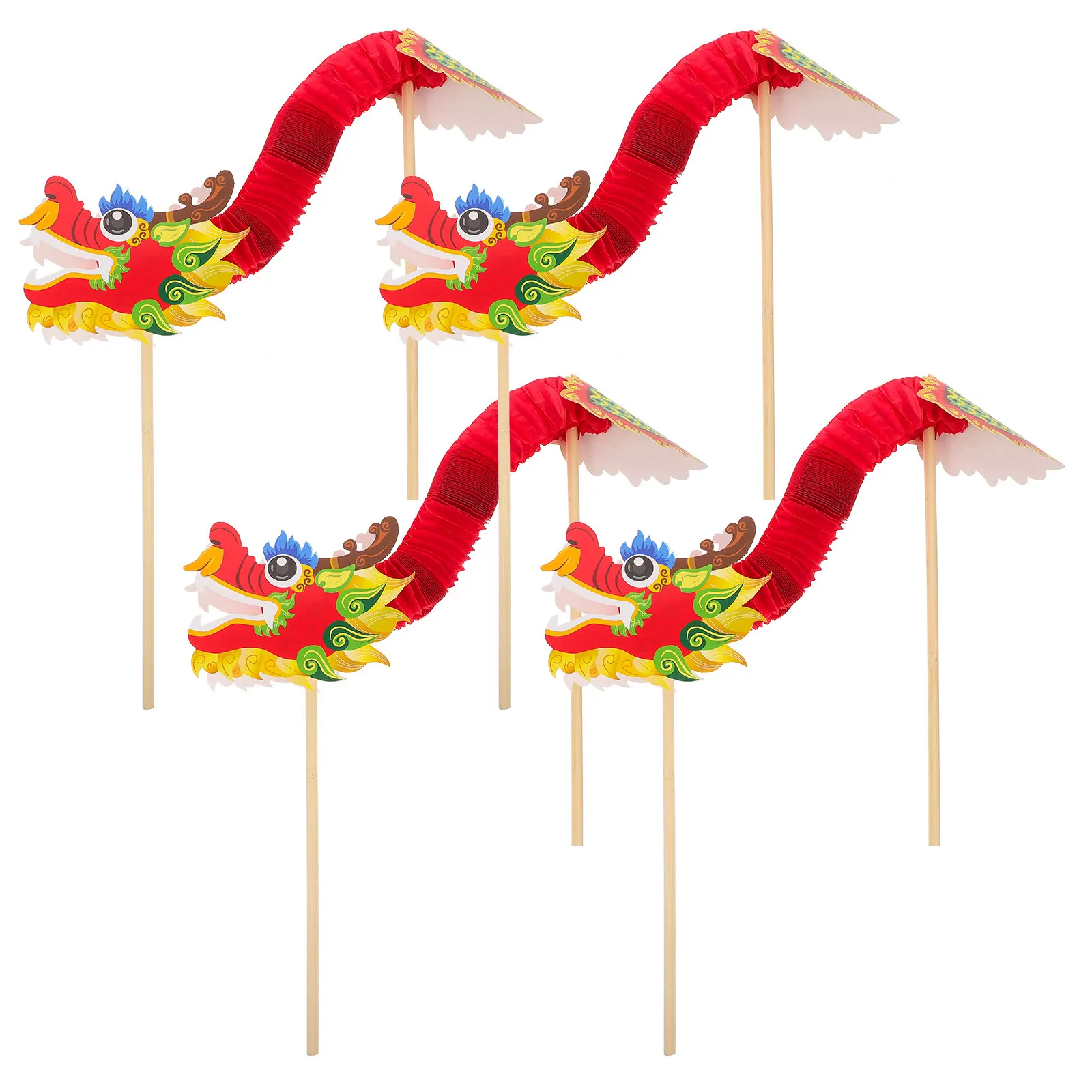 

Набор из 4 больших красных 3D-гирлянд в виде китайских драконов из бумаги для Нового года, украшения для вечеринок, реквизит для фотосессий, Весенний фестиваль