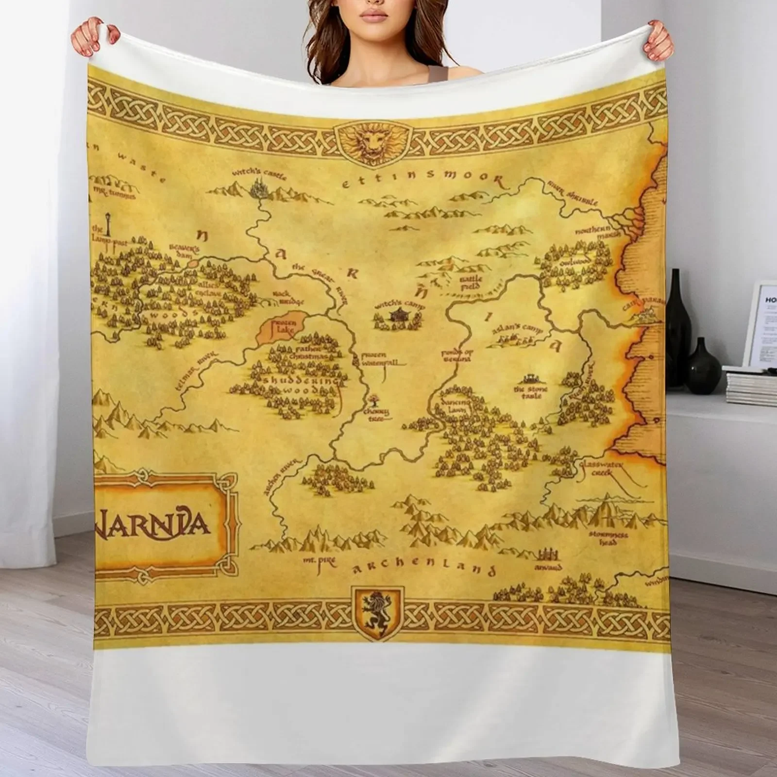 

Map of Narnia Throw Blanket Flannels Extra Large Throw Vintage Warm Blankets