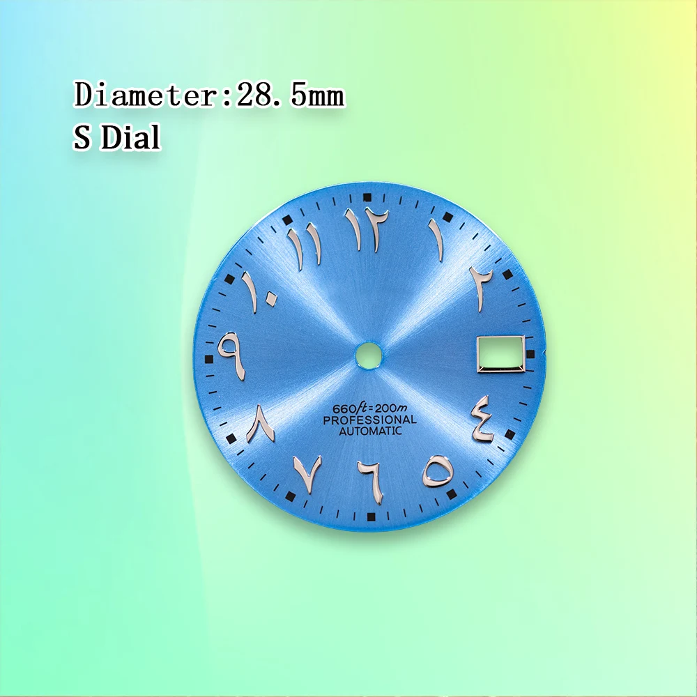 S Dial Or GS Dial 28.5mm Green Arab Sunray Dial No Luminous Suitable for NH36/4R/7S Movement Watch Modification Accessories