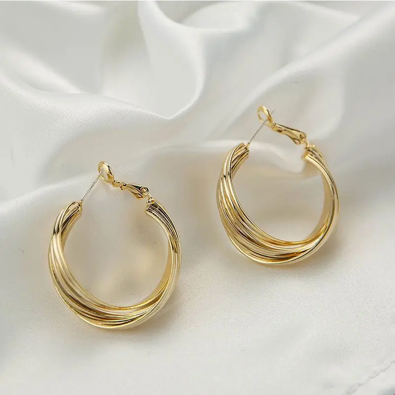 BLIJERY Trendy Gold Color Multilayer Thick Metal Circle Earring for Women Brincos Geometric Statement Hoop Earrings Jewelry Gift