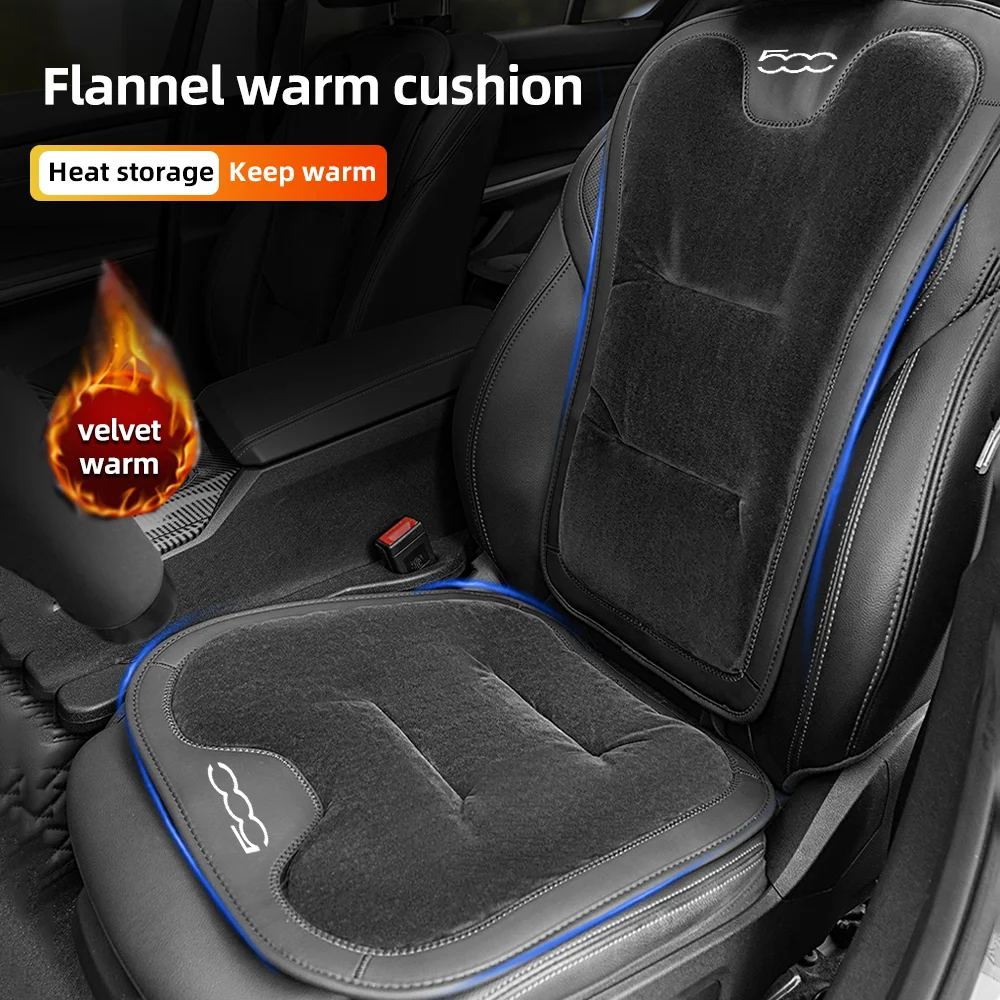 

3D Flannel Car Seat Cover For Fiat 500 500C 500X 500L Abarth Winter Warm Plush Seat Cushion Anti Slip Front/Rear Chair Seat Pad