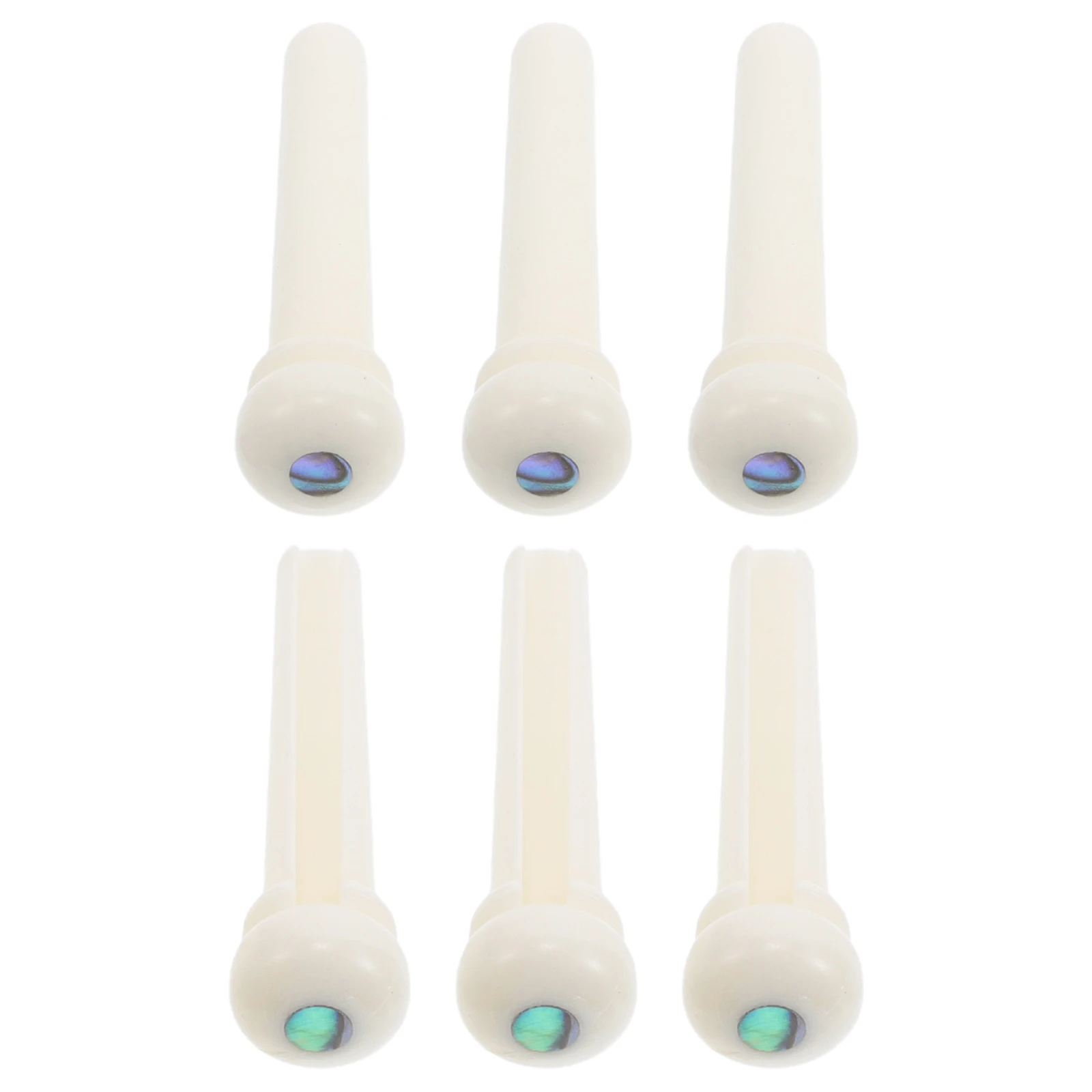 

6 Pcs Bob Bone String Nail Acoustic Guitar Bridge Pin Bones Ballad Pins for Peg Replacement Pegs
