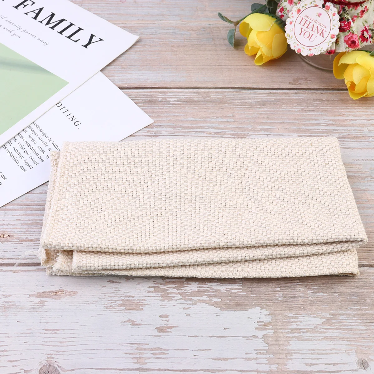 

3pcs Embroidery Fabrics Durable Cloth Materials Kits Sealed Edges 36X36Cm For Woman Diy Handmadefabrics Embroidery Supplies