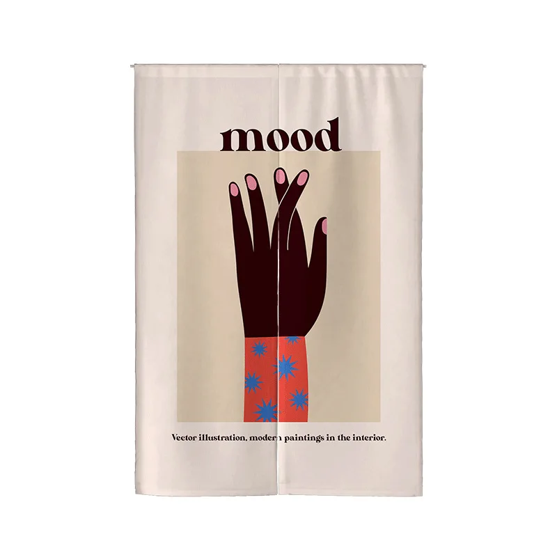 Morandi Textiles changing room Curtain Privacy Partition Doorway Curtains Kitchen Entrance Noren Linen Hanging Half-curtain
