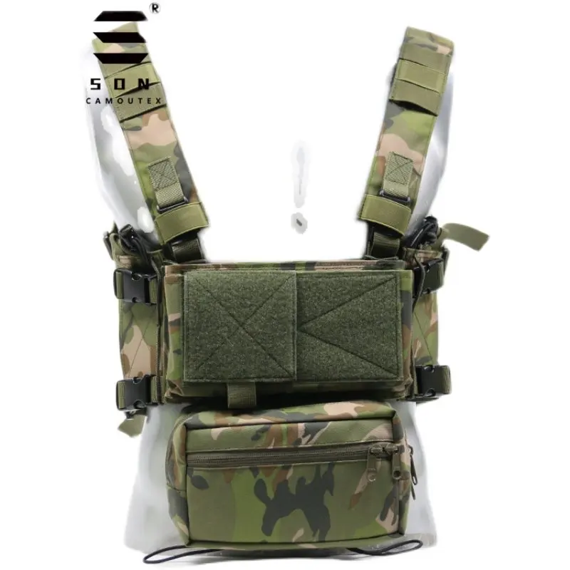 Gilet táctico con placa de pecho desmontable, airsoft MOLLE