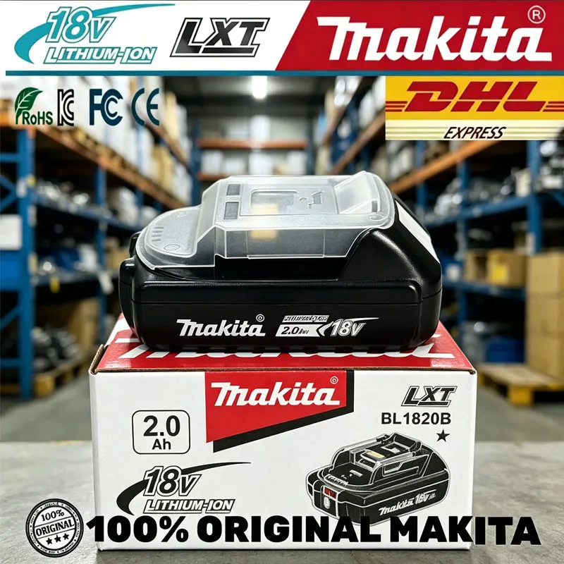 

2000mAh Original Makita battery, 18V rechargeable lithium battery, replacing Makita 18V BL1830, BL1850 Makita power tool battery